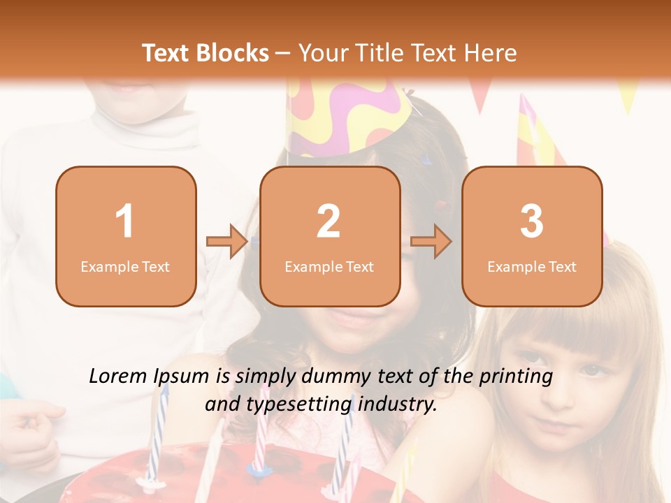 A Group Of Children Standing In Front Of A Birthday Cake PowerPoint Template