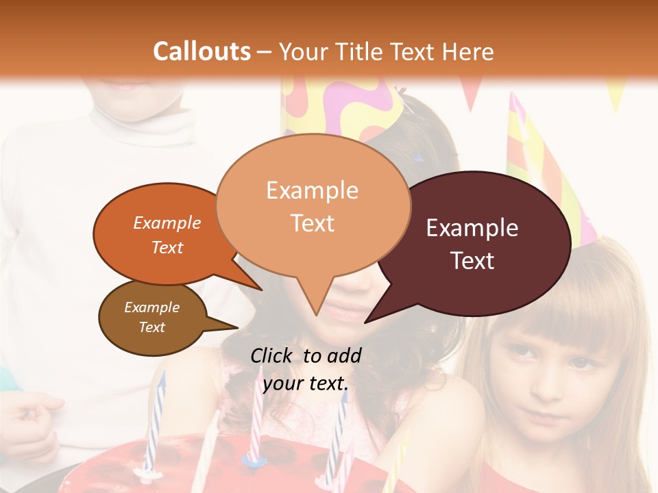 A Group Of Children Standing In Front Of A Birthday Cake PowerPoint Template