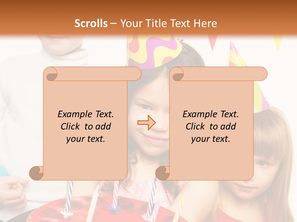 A Group Of Children Standing In Front Of A Birthday Cake PowerPoint Template