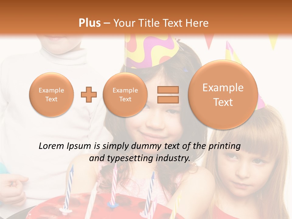 A Group Of Children Standing In Front Of A Birthday Cake PowerPoint Template