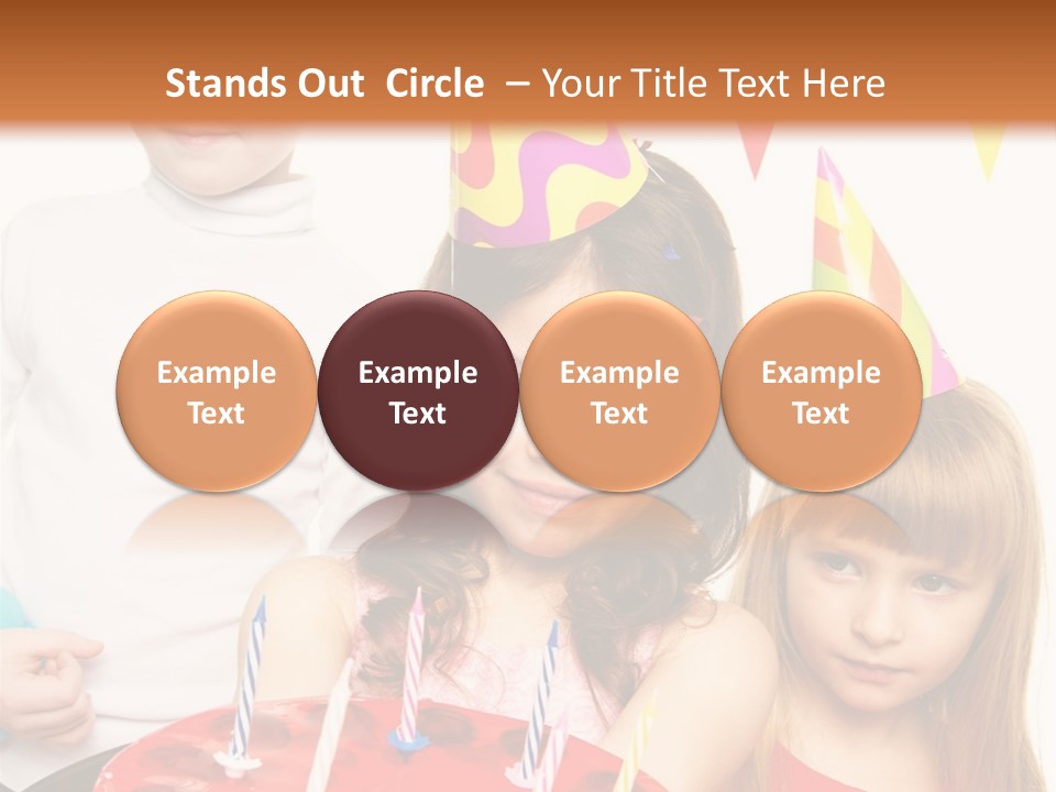 A Group Of Children Standing In Front Of A Birthday Cake PowerPoint Template