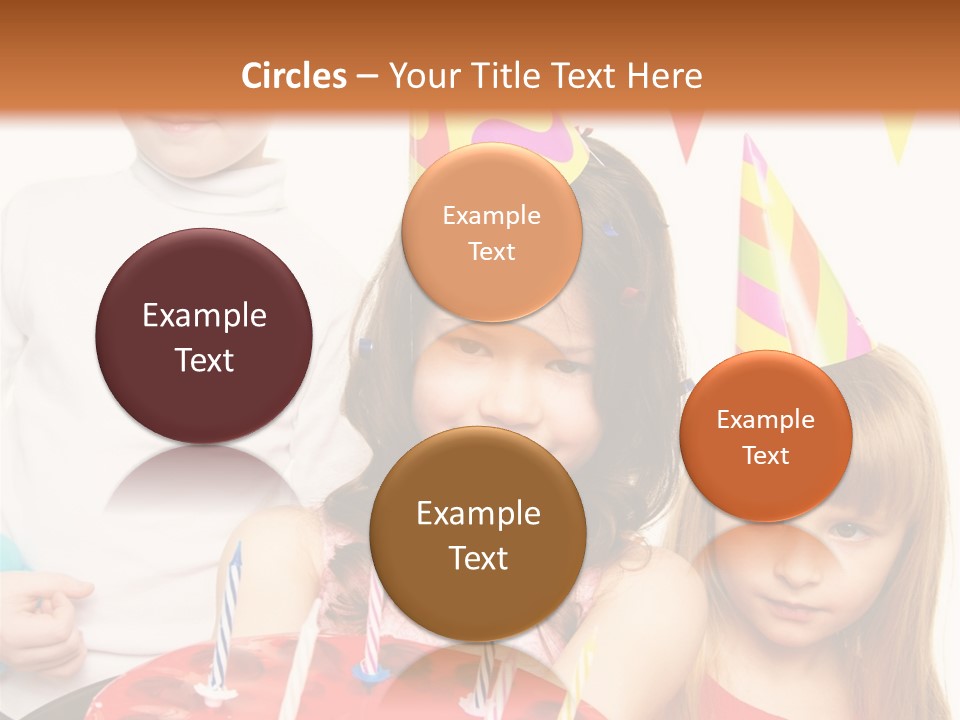 A Group Of Children Standing In Front Of A Birthday Cake PowerPoint Template