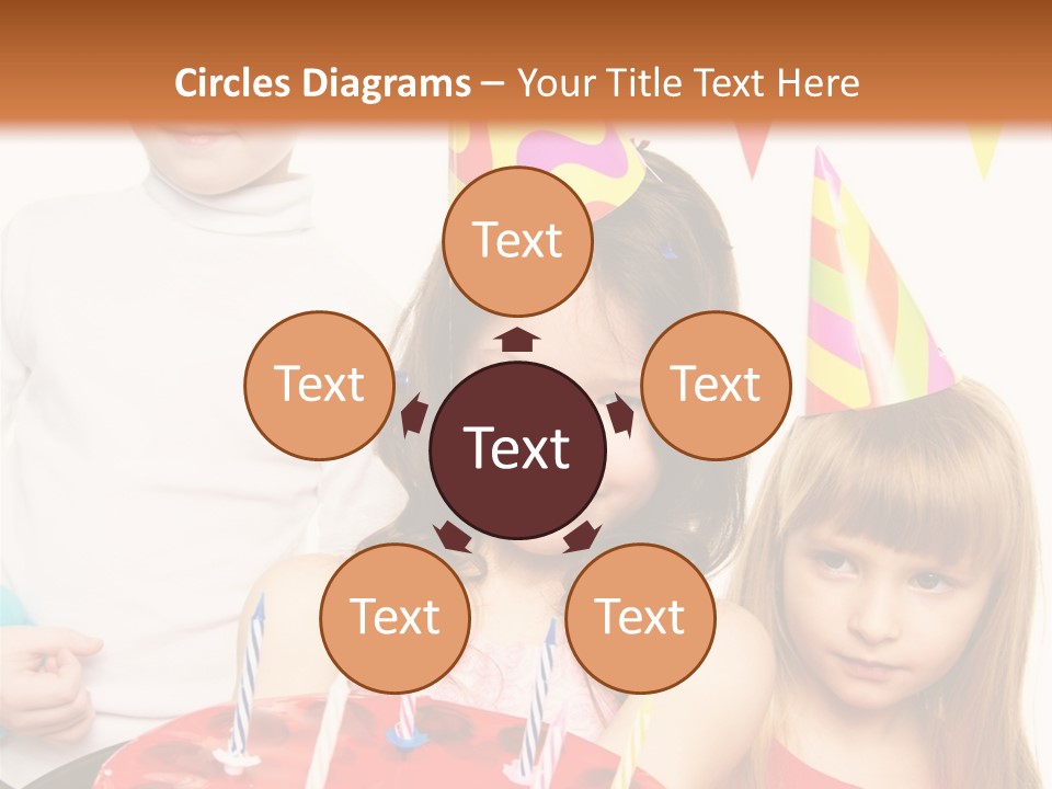 A Group Of Children Standing In Front Of A Birthday Cake PowerPoint Template