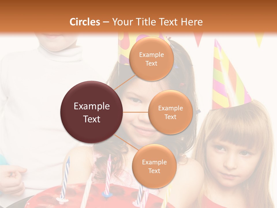 A Group Of Children Standing In Front Of A Birthday Cake PowerPoint Template