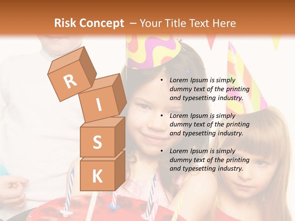 A Group Of Children Standing In Front Of A Birthday Cake PowerPoint Template