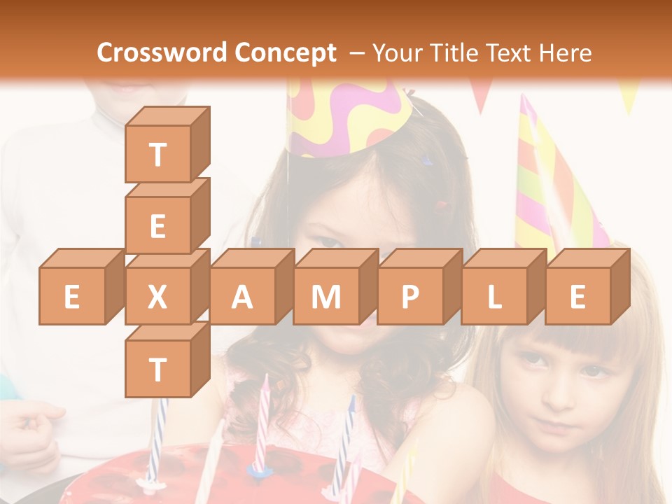 A Group Of Children Standing In Front Of A Birthday Cake PowerPoint Template