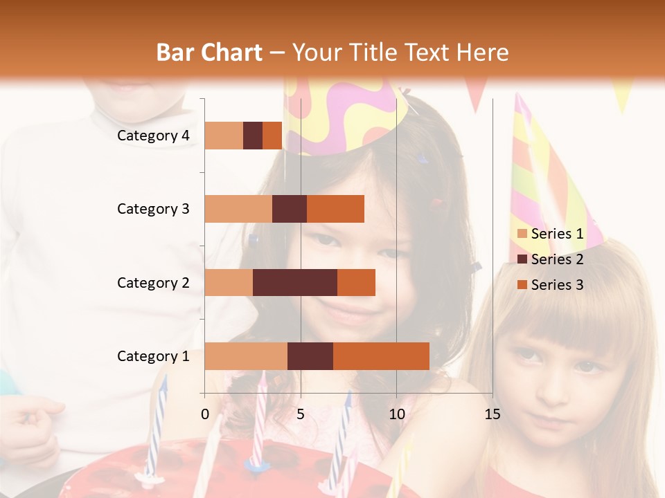 A Group Of Children Standing In Front Of A Birthday Cake PowerPoint Template