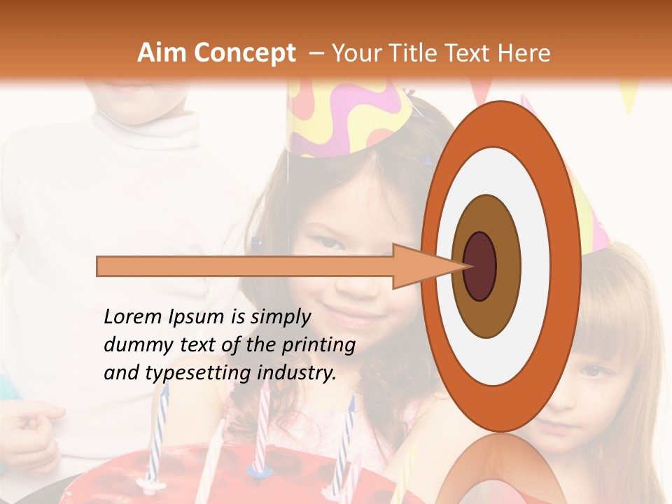 A Group Of Children Standing In Front Of A Birthday Cake PowerPoint Template