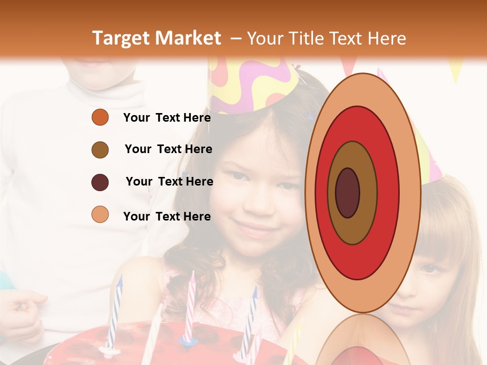 A Group Of Children Standing In Front Of A Birthday Cake PowerPoint Template