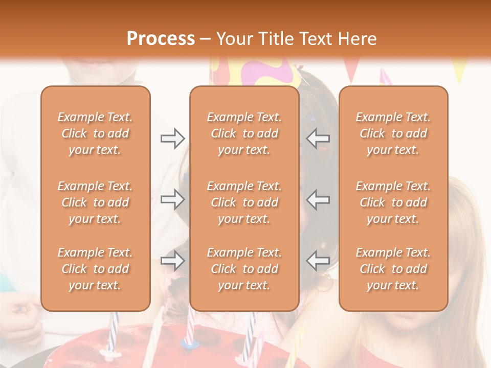 A Group Of Children Standing In Front Of A Birthday Cake PowerPoint Template