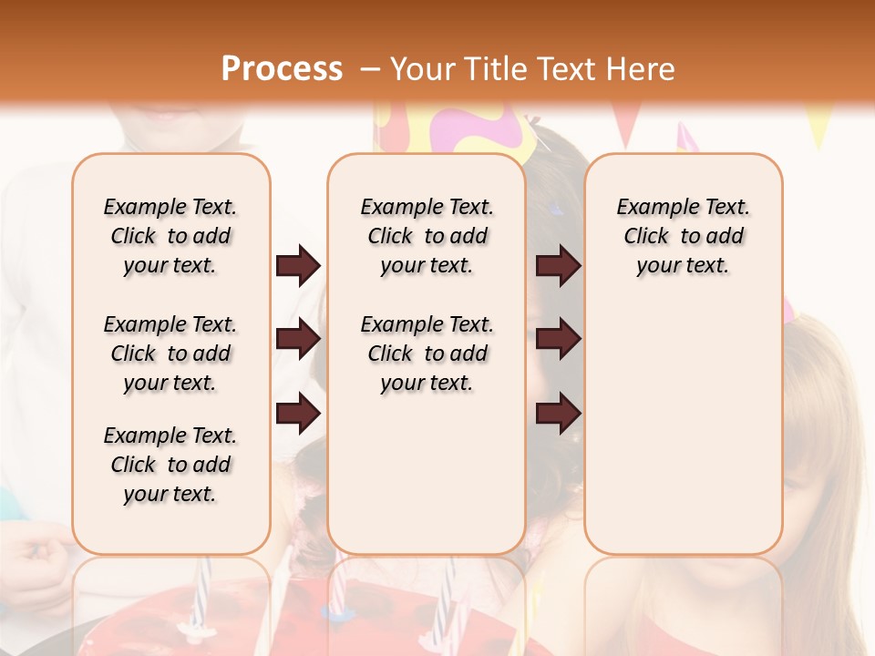 A Group Of Children Standing In Front Of A Birthday Cake PowerPoint Template