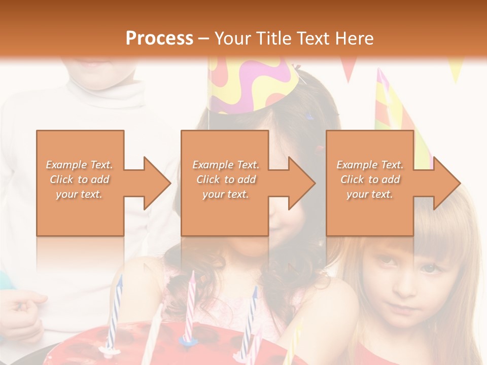 A Group Of Children Standing In Front Of A Birthday Cake PowerPoint Template