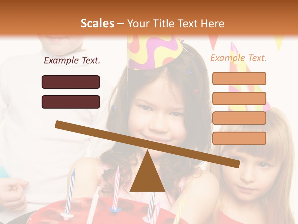 A Group Of Children Standing In Front Of A Birthday Cake PowerPoint Template
