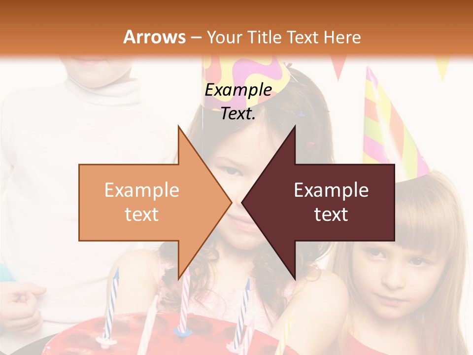 A Group Of Children Standing In Front Of A Birthday Cake PowerPoint Template