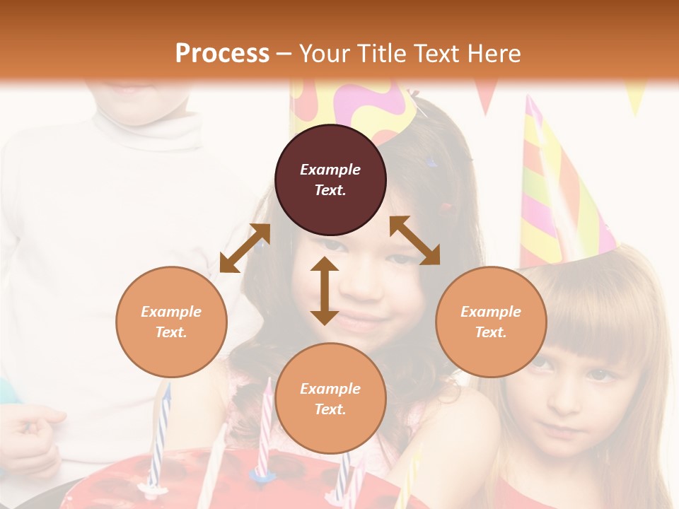 A Group Of Children Standing In Front Of A Birthday Cake PowerPoint Template