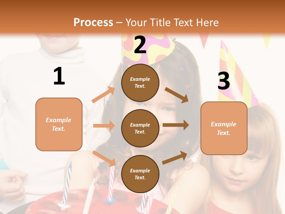 A Group Of Children Standing In Front Of A Birthday Cake PowerPoint Template