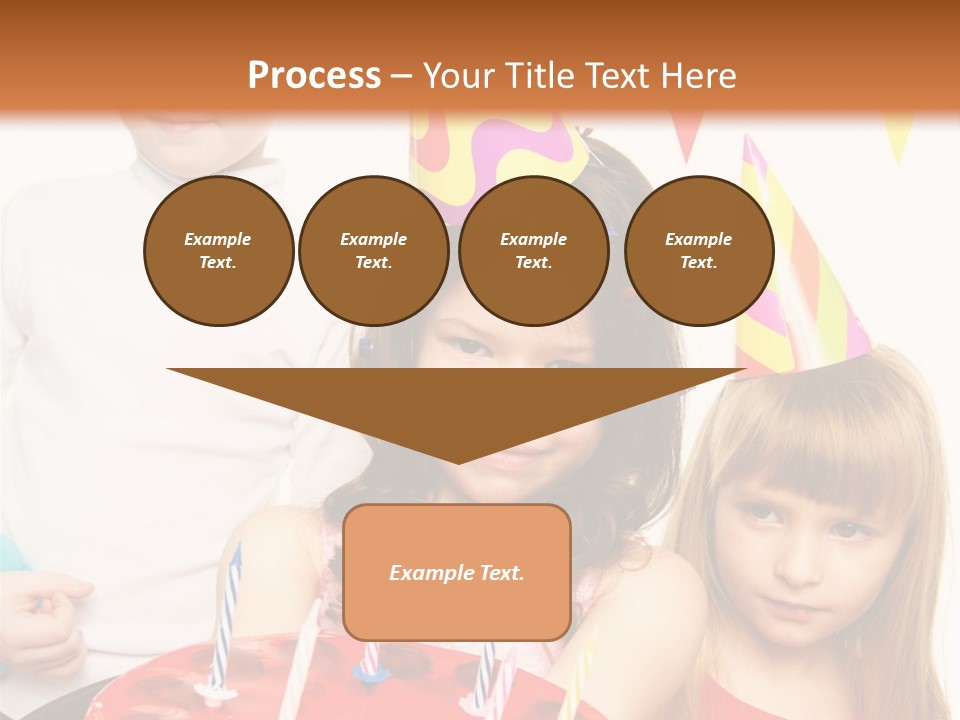 A Group Of Children Standing In Front Of A Birthday Cake PowerPoint Template