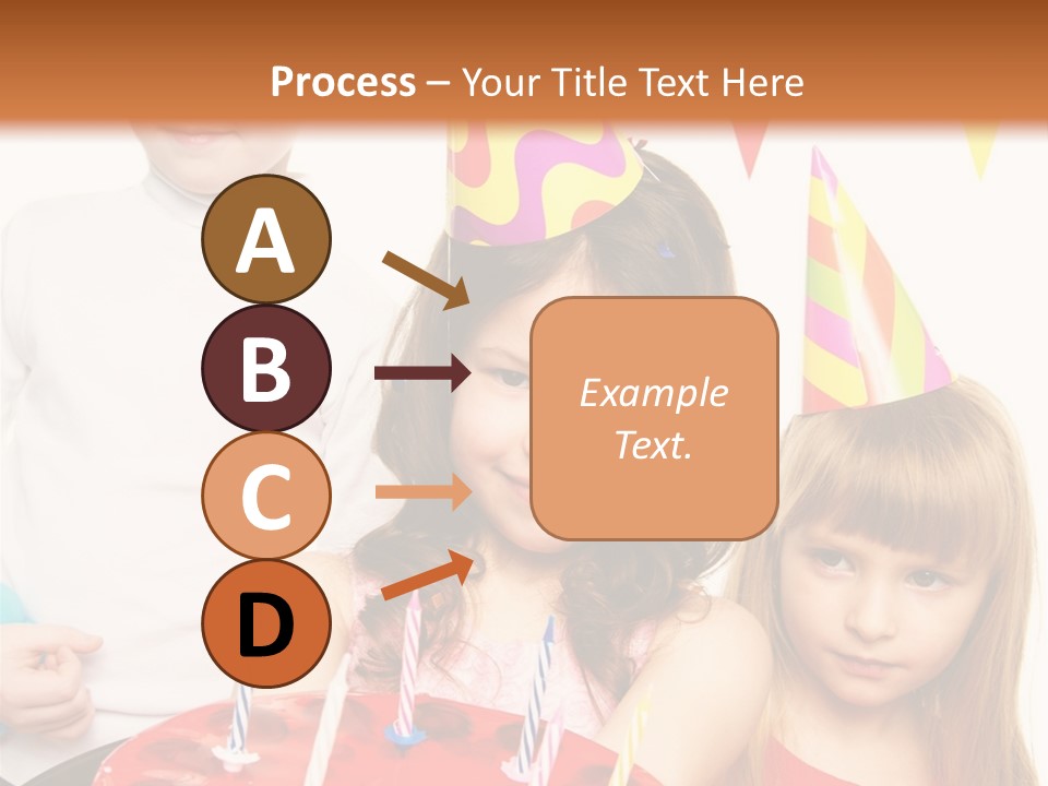 A Group Of Children Standing In Front Of A Birthday Cake PowerPoint Template