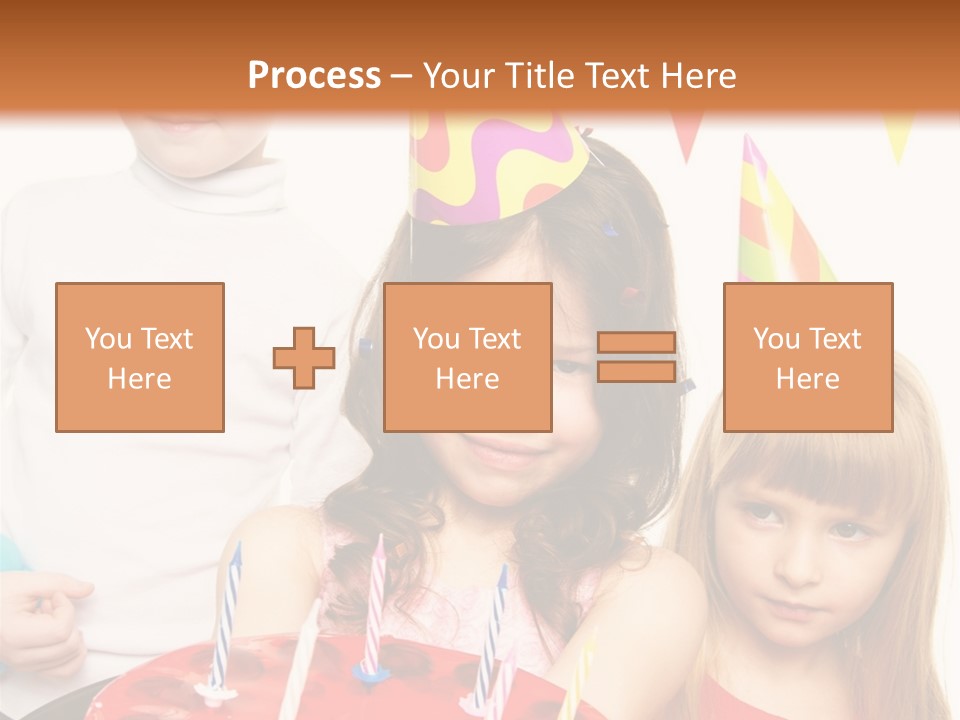 A Group Of Children Standing In Front Of A Birthday Cake PowerPoint Template