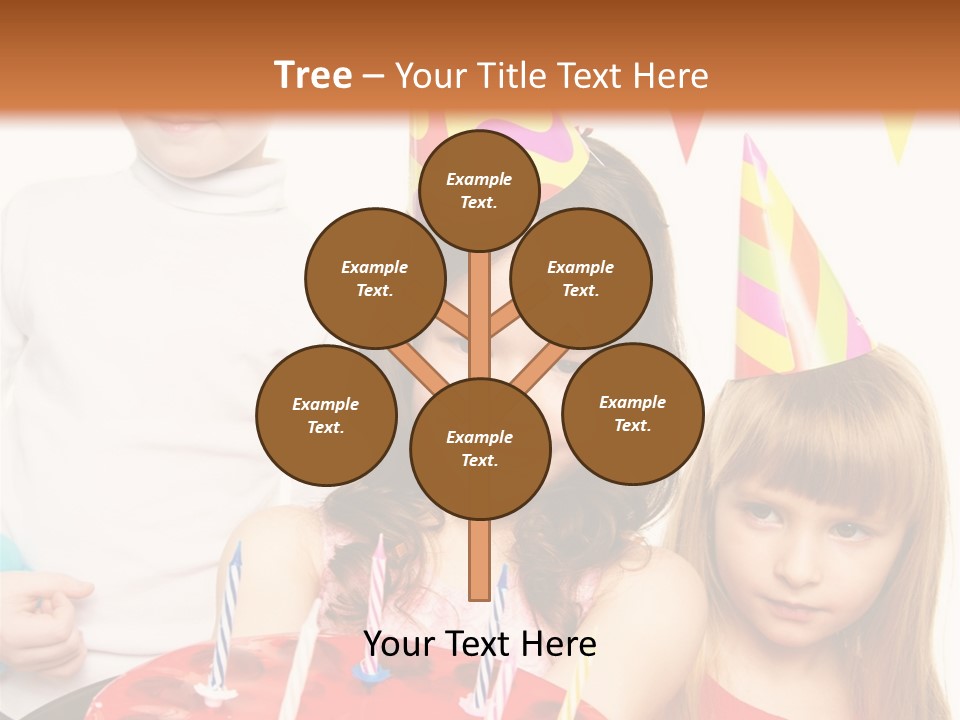 A Group Of Children Standing In Front Of A Birthday Cake PowerPoint Template