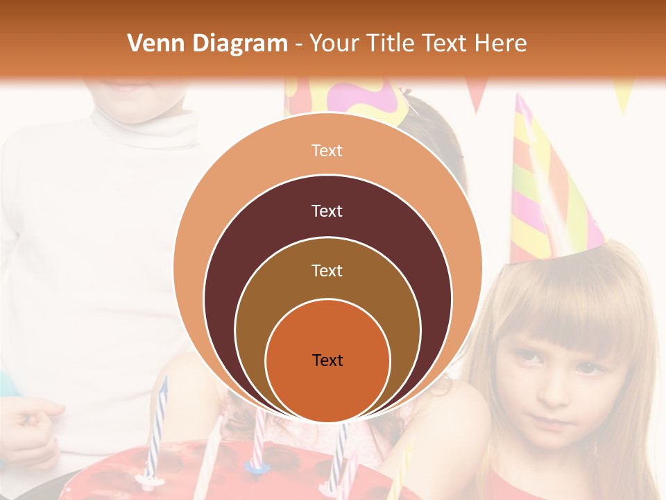 A Group Of Children Standing In Front Of A Birthday Cake PowerPoint Template