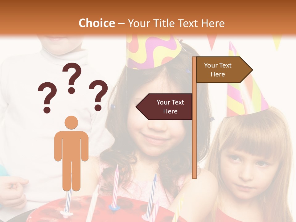 A Group Of Children Standing In Front Of A Birthday Cake PowerPoint Template