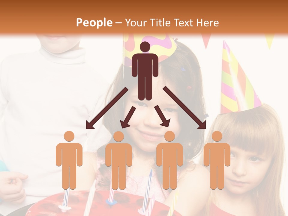 A Group Of Children Standing In Front Of A Birthday Cake PowerPoint Template