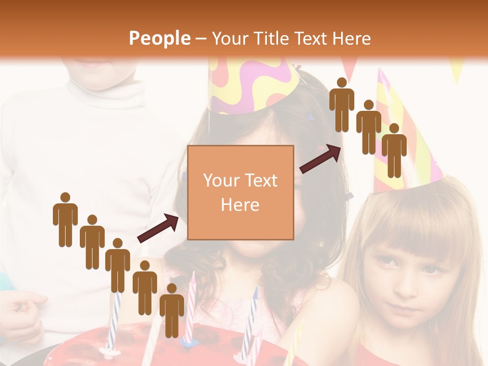 A Group Of Children Standing In Front Of A Birthday Cake PowerPoint Template