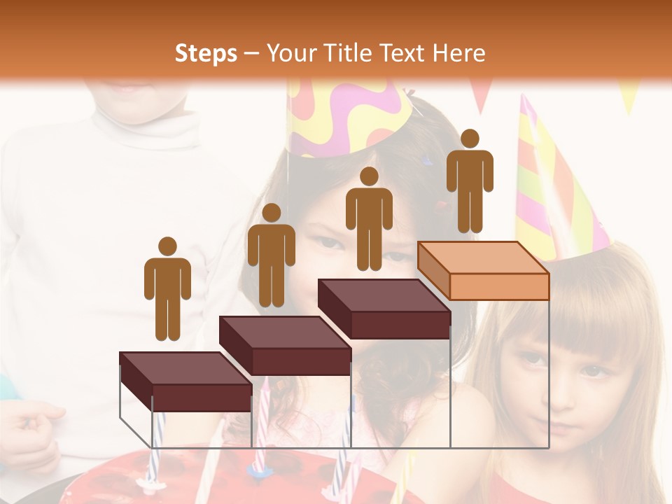 A Group Of Children Standing In Front Of A Birthday Cake PowerPoint Template
