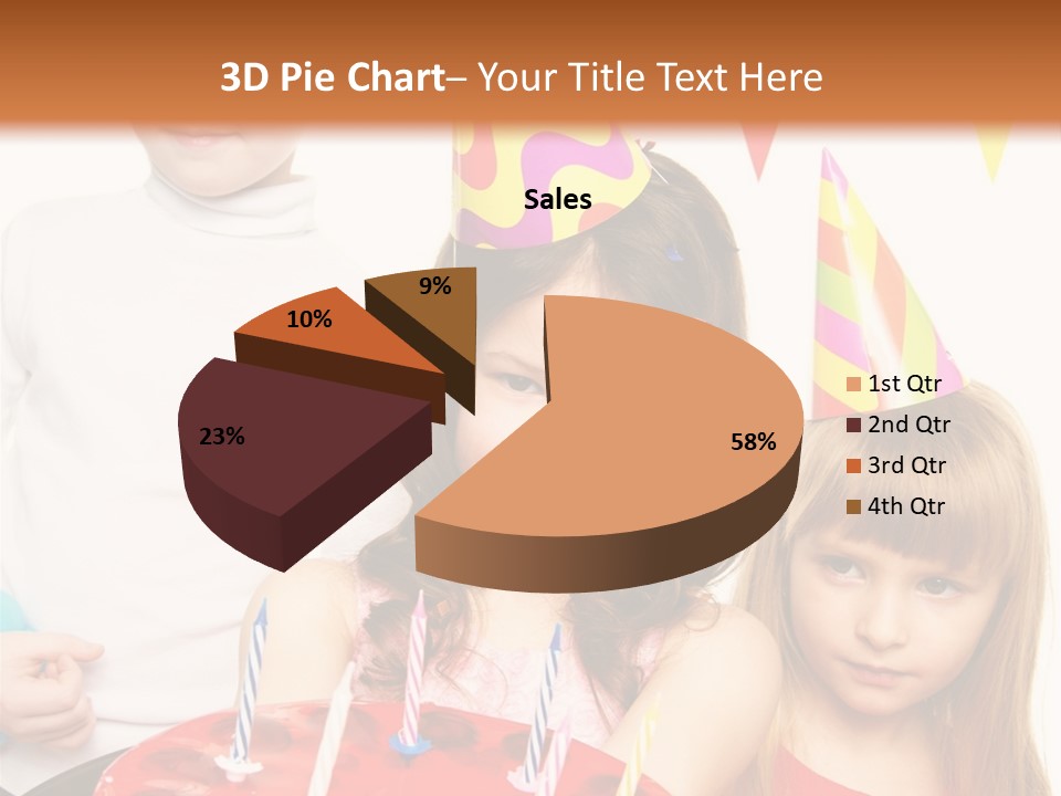 A Group Of Children Standing In Front Of A Birthday Cake PowerPoint Template