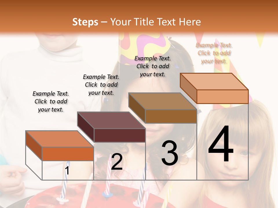 A Group Of Children Standing In Front Of A Birthday Cake PowerPoint Template