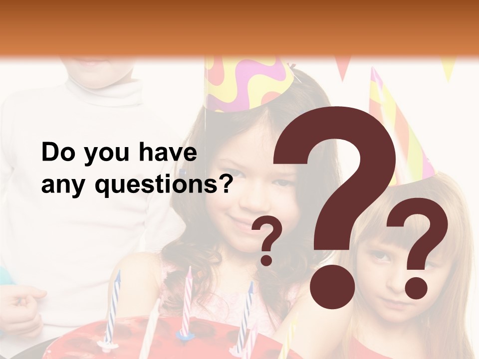 A Group Of Children Standing In Front Of A Birthday Cake PowerPoint Template