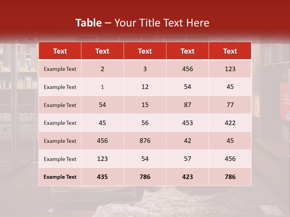 A Living Room With A Couch And Bookshelf PowerPoint Template