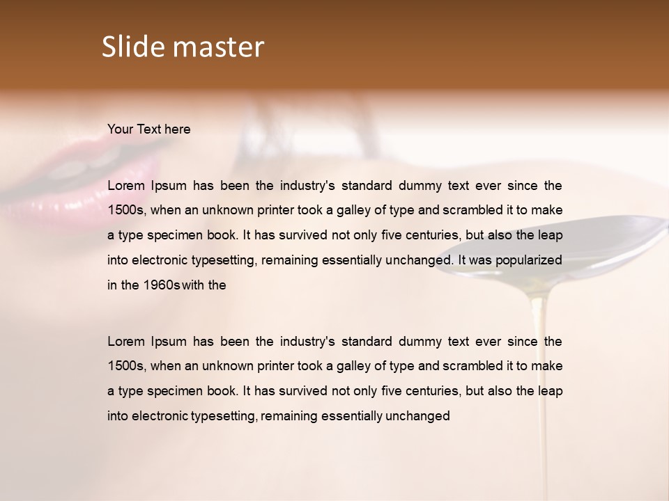 A Woman Is Holding A Spoon With Oil On It PowerPoint Template