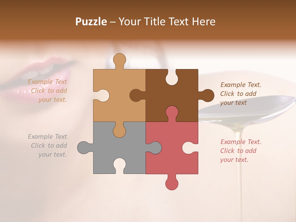 A Woman Is Holding A Spoon With Oil On It PowerPoint Template