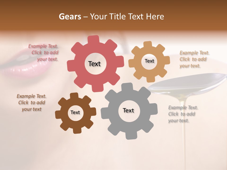 A Woman Is Holding A Spoon With Oil On It PowerPoint Template