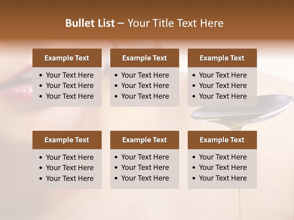 A Woman Is Holding A Spoon With Oil On It PowerPoint Template