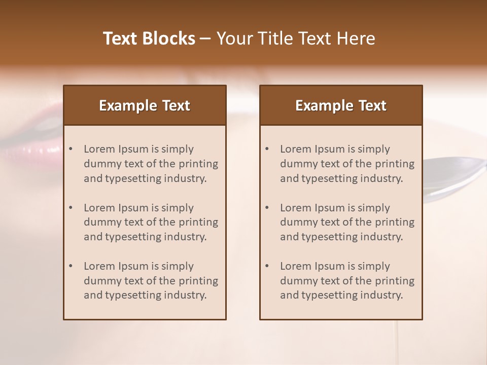 A Woman Is Holding A Spoon With Oil On It PowerPoint Template