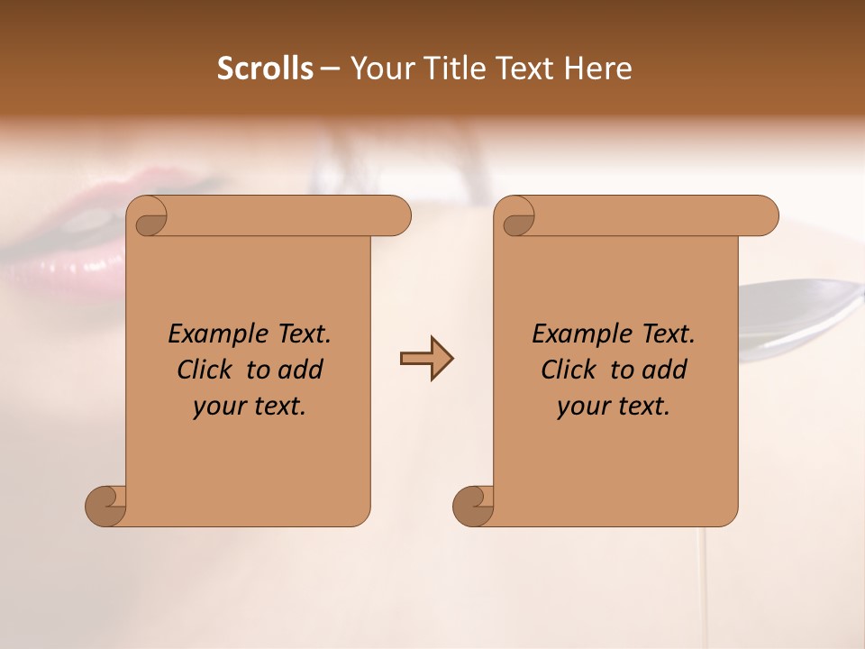 A Woman Is Holding A Spoon With Oil On It PowerPoint Template