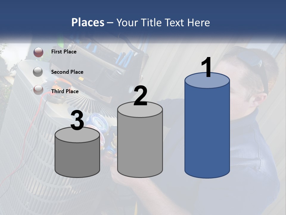 A Man Fixing An Air Conditioner With A Wrench PowerPoint Template