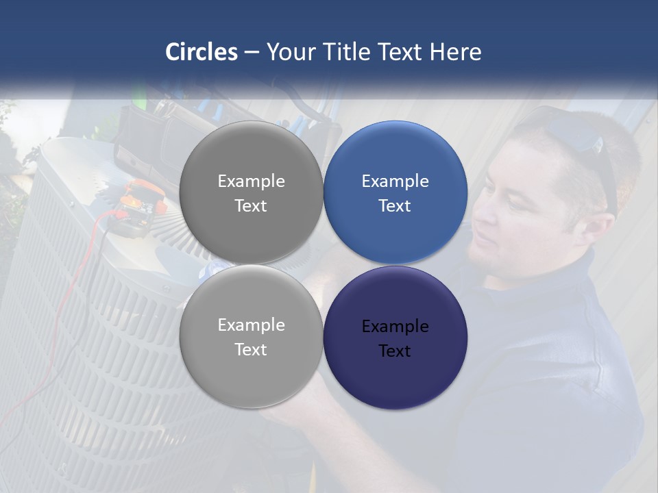 A Man Fixing An Air Conditioner With A Wrench PowerPoint Template