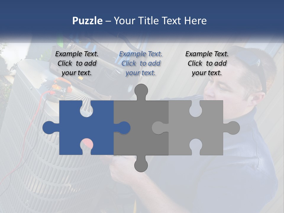 A Man Fixing An Air Conditioner With A Wrench PowerPoint Template