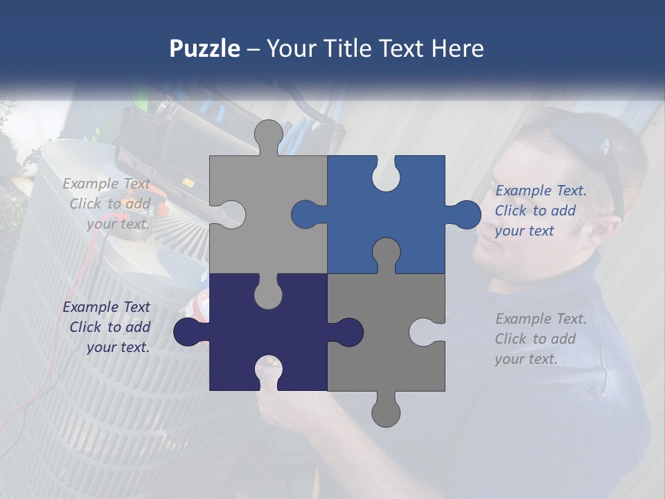 A Man Fixing An Air Conditioner With A Wrench PowerPoint Template