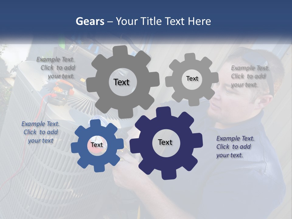A Man Fixing An Air Conditioner With A Wrench PowerPoint Template
