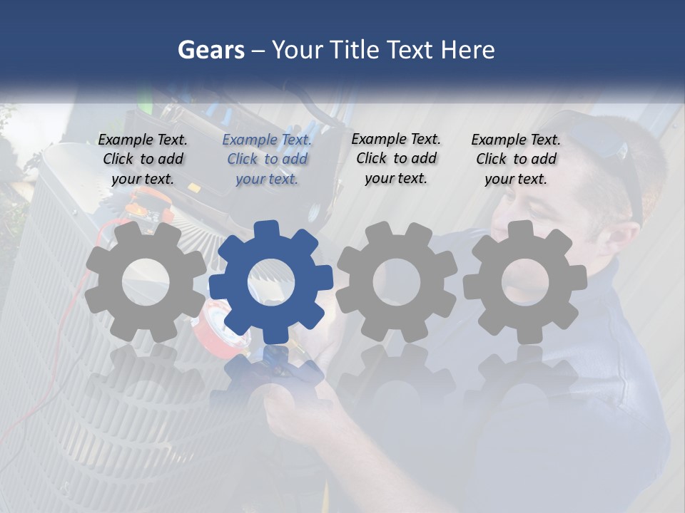 A Man Fixing An Air Conditioner With A Wrench PowerPoint Template