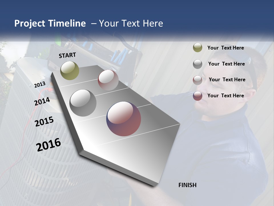 A Man Fixing An Air Conditioner With A Wrench PowerPoint Template