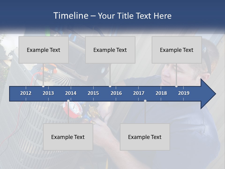 A Man Fixing An Air Conditioner With A Wrench PowerPoint Template