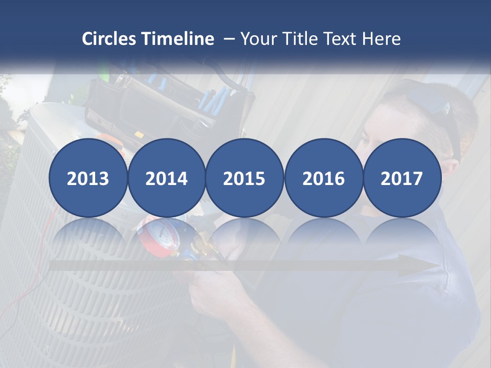 A Man Fixing An Air Conditioner With A Wrench PowerPoint Template