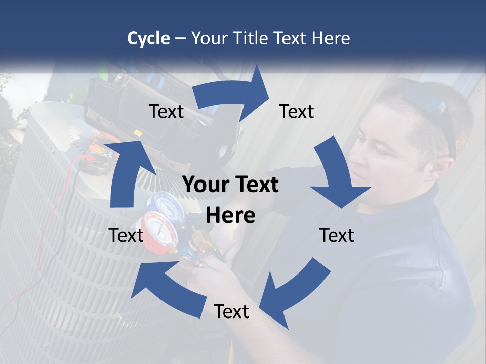 A Man Fixing An Air Conditioner With A Wrench PowerPoint Template