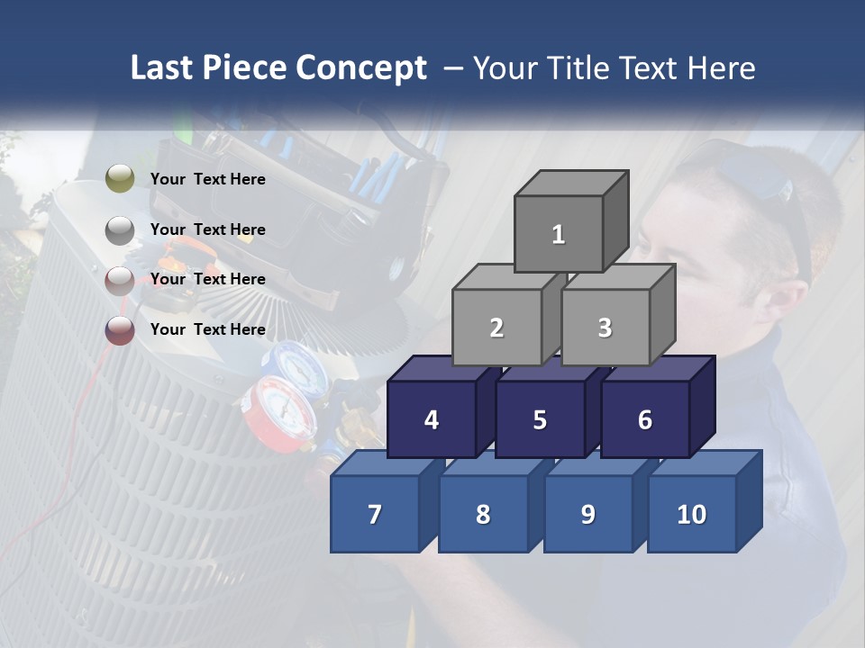 A Man Fixing An Air Conditioner With A Wrench PowerPoint Template